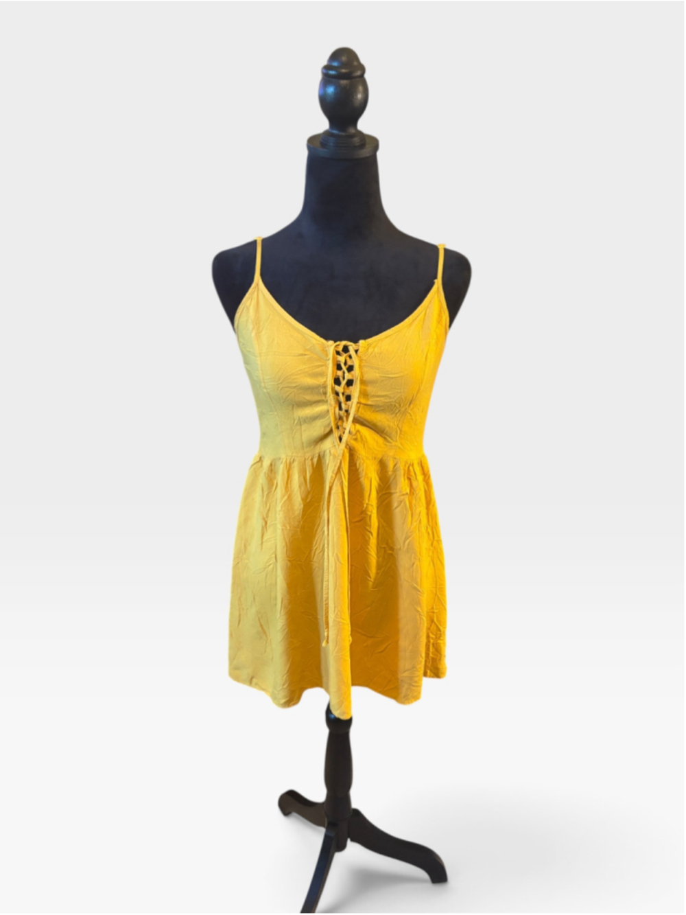 Forever 21 Mustard Yellow Spaghetti Strap Dress - Size S